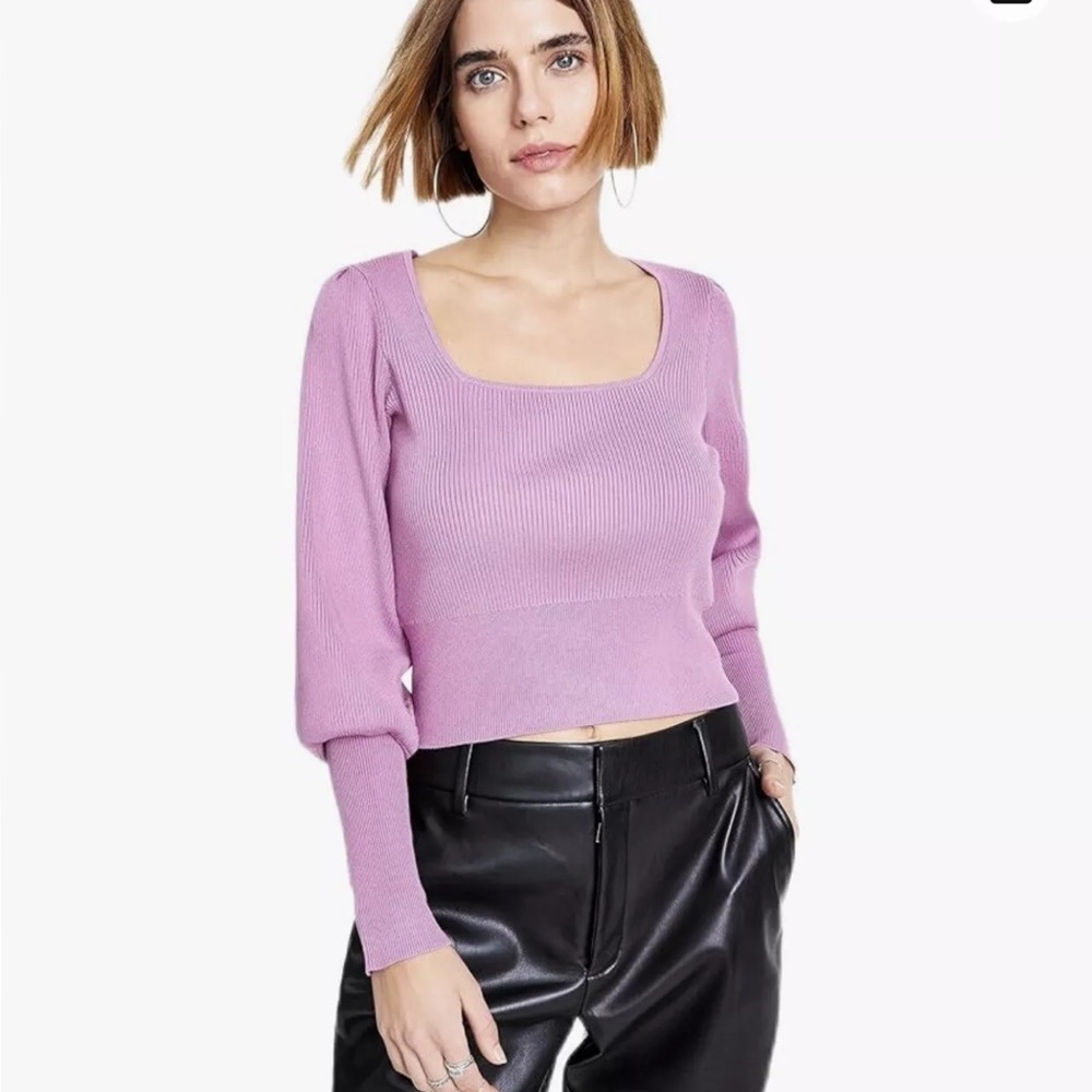 Bar III Purple Square Neck Sweater